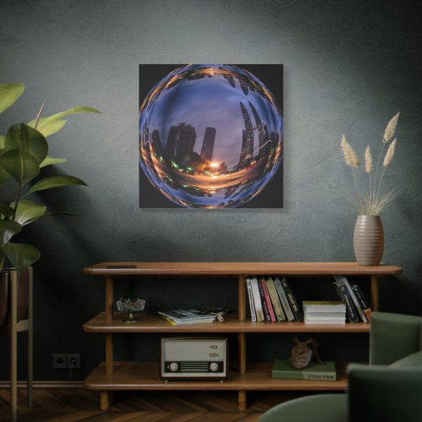 101419-39.jpg Photo Effect City Skyscrapers Lighting Ball Standard Canvas
