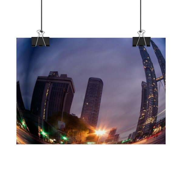 101857-16.jpg Photo Effect City Skyscrapers Lighting Ball Poster