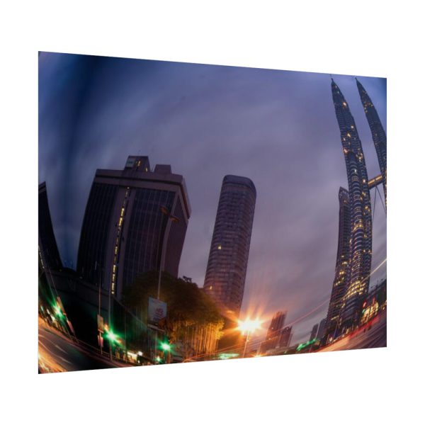 101857-17.jpg Photo Effect City Skyscrapers Lighting Ball Poster