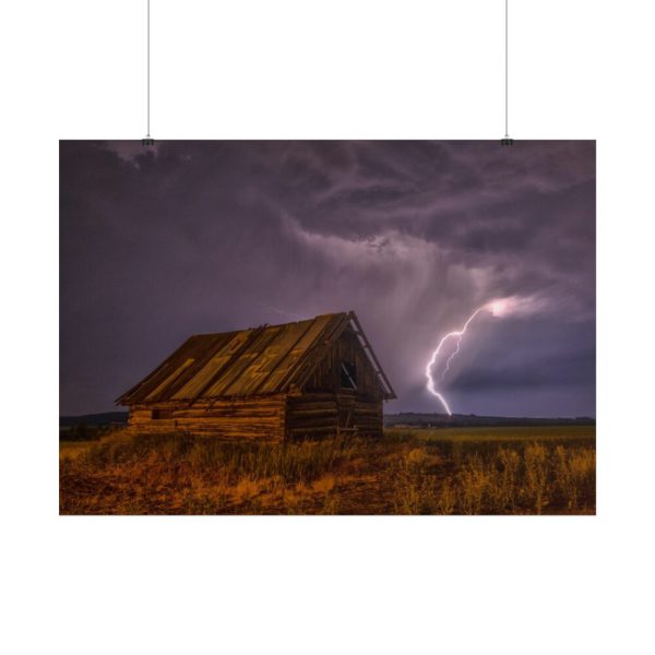 101875-1.jpg Barn Lightning Bolt Storm Poster