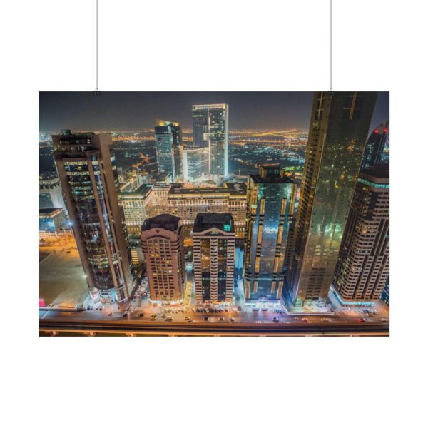 101875-126.jpg Dubai Skyscrapers at Night Poster