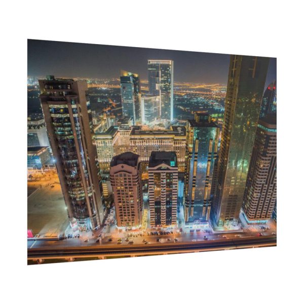 101875-127.jpg Dubai Skyscrapers at Night Poster
