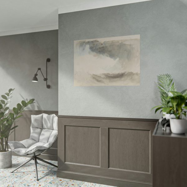 Clouds, Rain and Waves With Washes of Grey and Blue Poster
