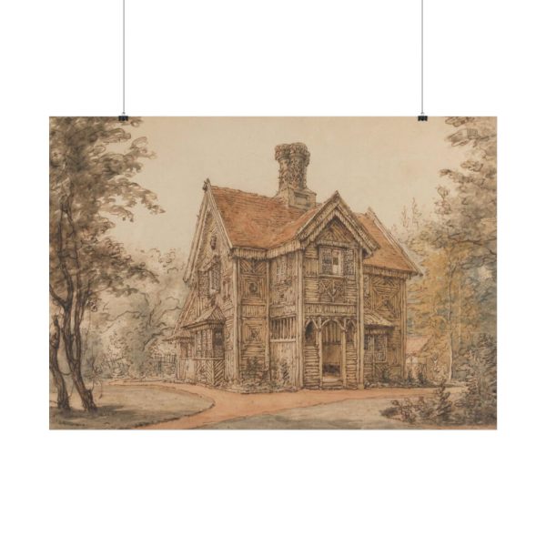 A Lodge at Cassiobury by William Henry Hunt Poster