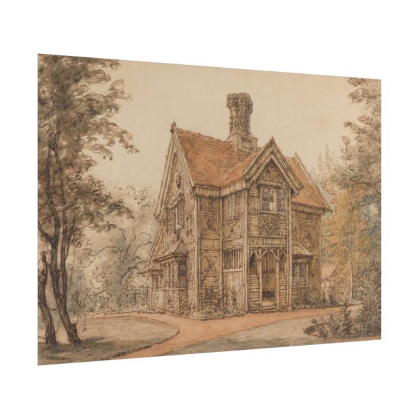 A Lodge at Cassiobury by William Henry Hunt Poster
