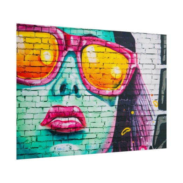 101875-272.jpg Brick Wall With Woman's Face Poster
