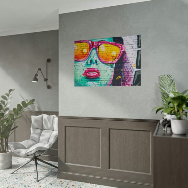 101875-274.jpg Brick Wall With Woman's Face Poster