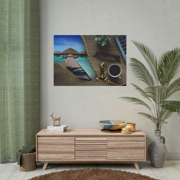 101875-43.jpg Office Work vs Sea and Beach Poster