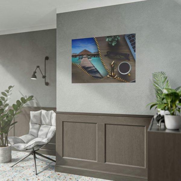 101875-44.jpg Office Work vs Sea and Beach Poster