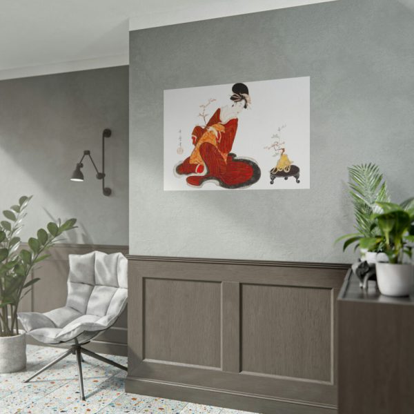 101875-454.jpg Japanese Woman Making a Flower Arrangement Poster