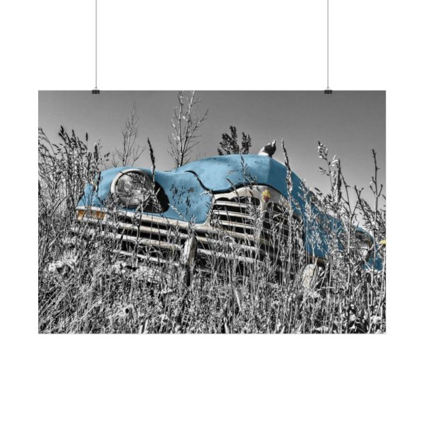 Blue Oldtimer Car Poster