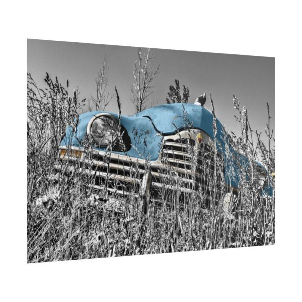 Blue Oldtimer Car Poster
