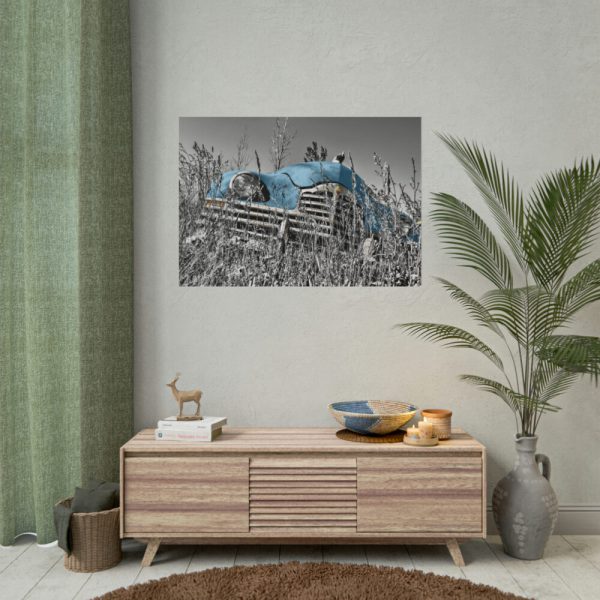 Blue Oldtimer Car Poster