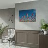 101875-624.jpg A Low-Angle Shot of a Field of Red Tulips Poster