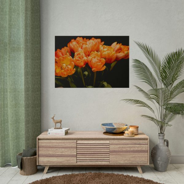 A Bouquet of Bright Orange Tulips Poster