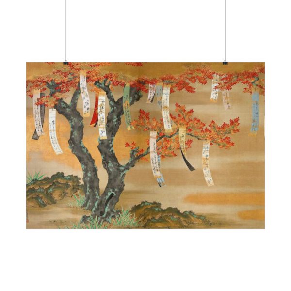 101875-741.jpg Japanese Autumn Maples With Poem Slips by Tosa Mitsuoki Poster