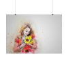 101875-756.jpg Woman with Sunflower Poster
