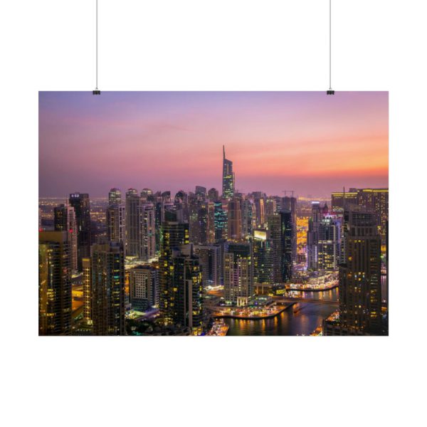 101875-86.jpg View of City Lit Up at Night Poster