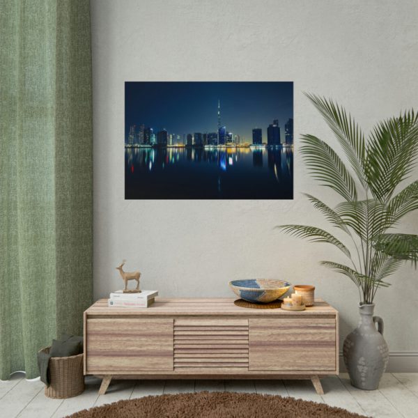 101875-93.jpg Dubai Skyline During Night Time Poster