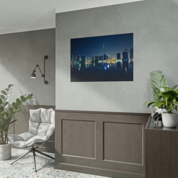 101875-94.jpg Dubai Skyline During Night Time Poster