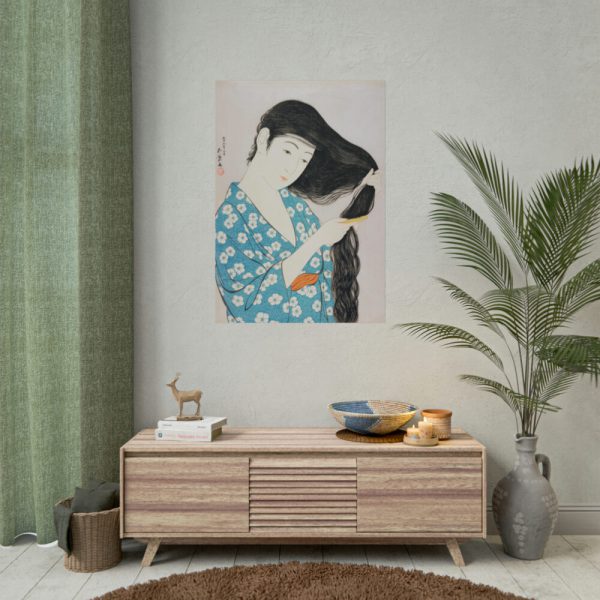 101894-153.jpg Woman Combing Her Hair Poster