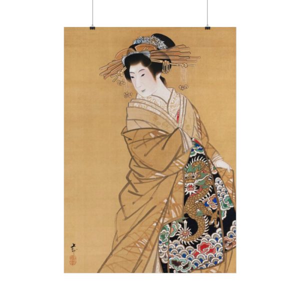 101894-176.jpg Japanese Woman with Dragon obi by Mihata Jōryū Poster