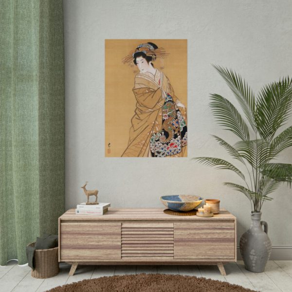 101894-178.jpg Japanese Woman with Dragon obi by Mihata Jōryū Poster