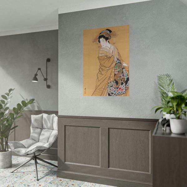 101894-179.jpg Japanese Woman with Dragon obi by Mihata Jōryū Poster