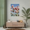 101894-223.jpg Ombre Pink and White Tulips Blooming in the Field Poster