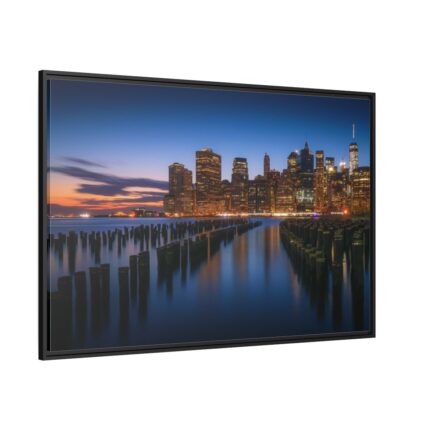 Beautiful New York City Sunset Framed Canvas
