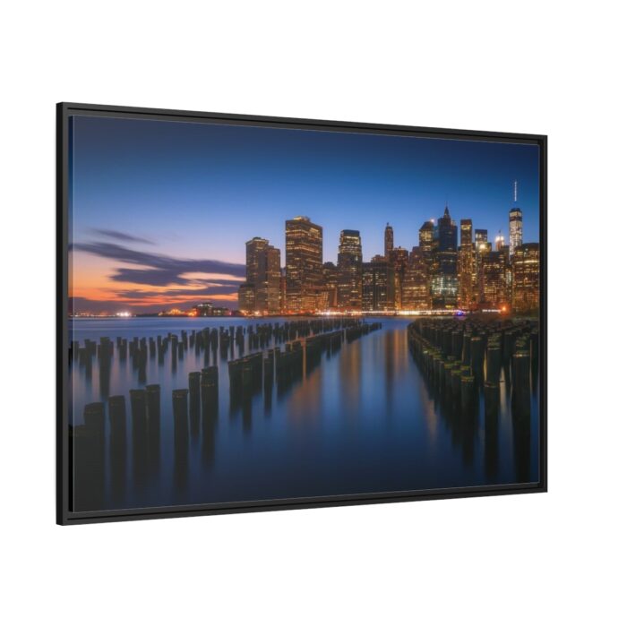 Beautiful New York City Sunset Framed Canvas - Image 1