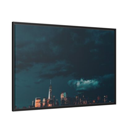 Aesthetic Clouded City Framed Canvas