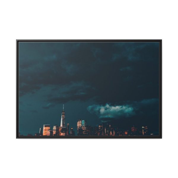 Aesthetic Clouded City Framed Canvas