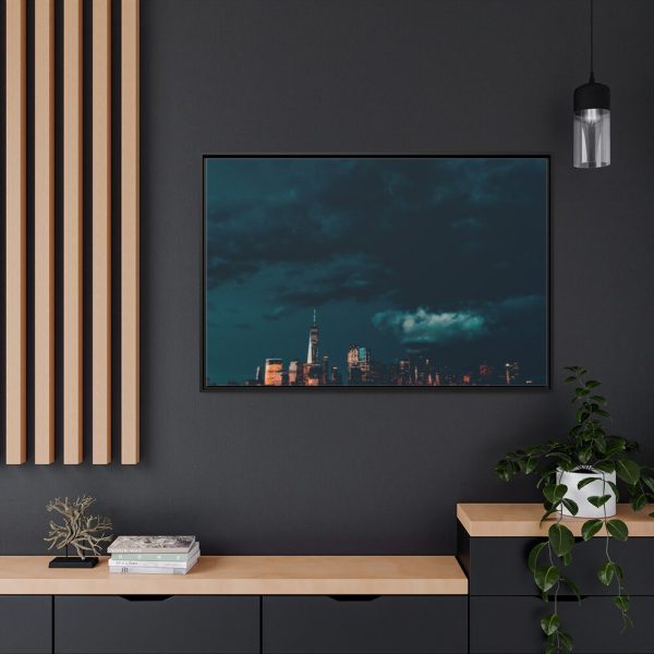 Aesthetic Clouded City Framed Canvas