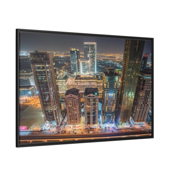 88289-130.jpg Dubai Skyscrapers at Night Framed Canvas