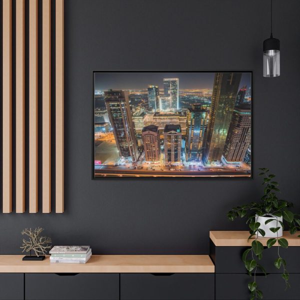 88289-134.jpg Dubai Skyscrapers at Night Framed Canvas