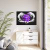 88289-198.jpg Purple Flowers in Hands Framed Canvas