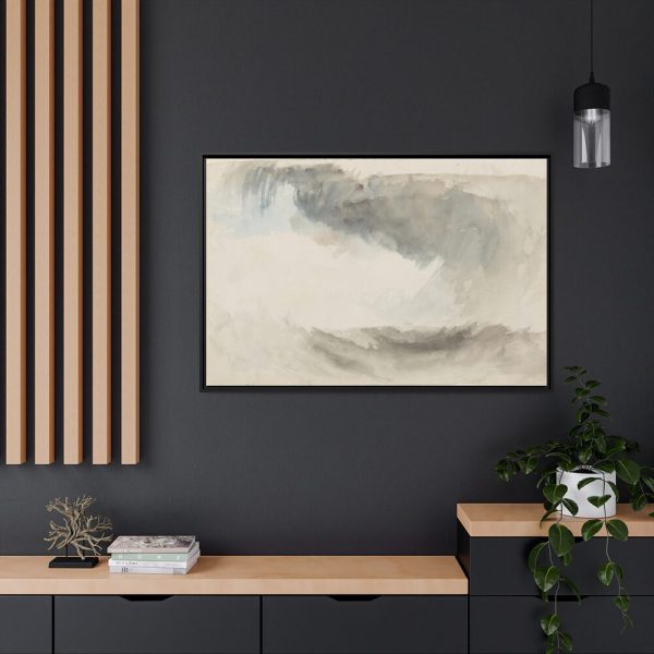 88289-214.jpg Clouds, Rain and Waves With Washes of Grey and Blue Framed Canvas