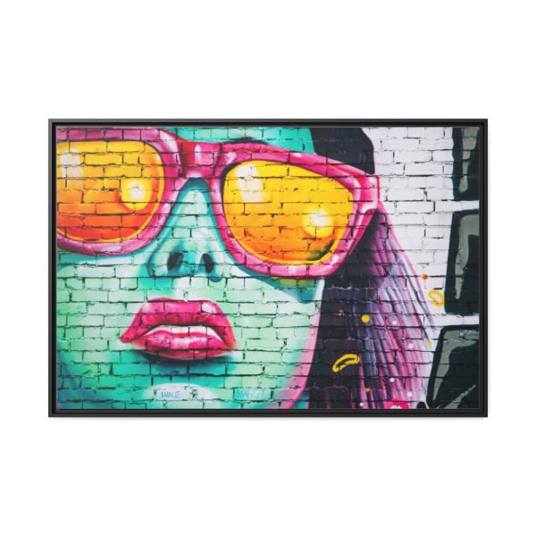 88289-266.jpg Brick Wall With Woman's Face Framed Canvas