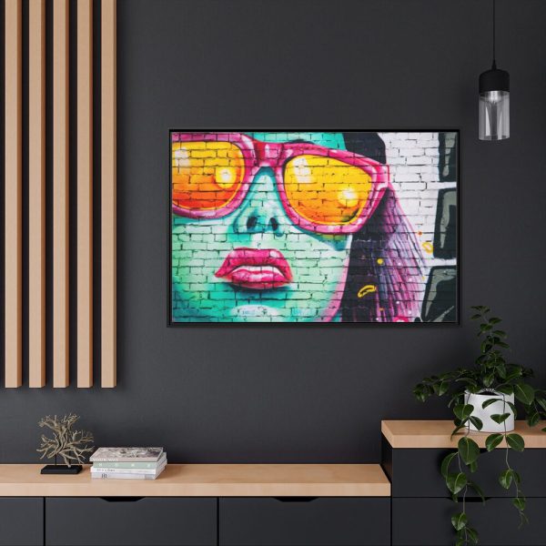 88289-269.jpg Brick Wall With Woman's Face Framed Canvas
