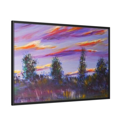 Artistically Landscape of Sunset and Clouds Framed Canvas