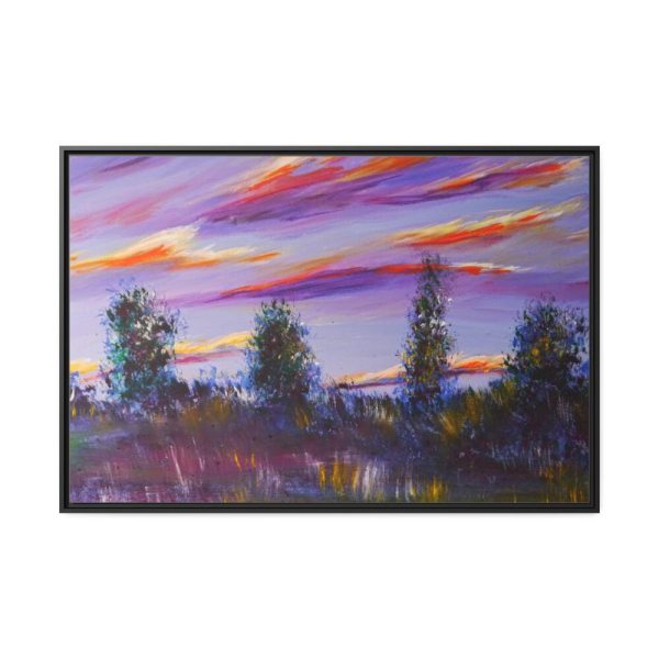 88289-286.jpg Artistically Landscape of Sunset and Clouds Framed Canvas