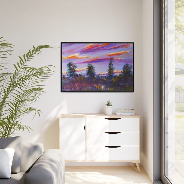 88289-288.jpg Artistically Landscape of Sunset and Clouds Framed Canvas