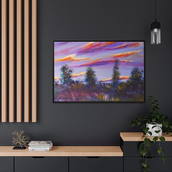88289-289.jpg Artistically Landscape of Sunset and Clouds Framed Canvas