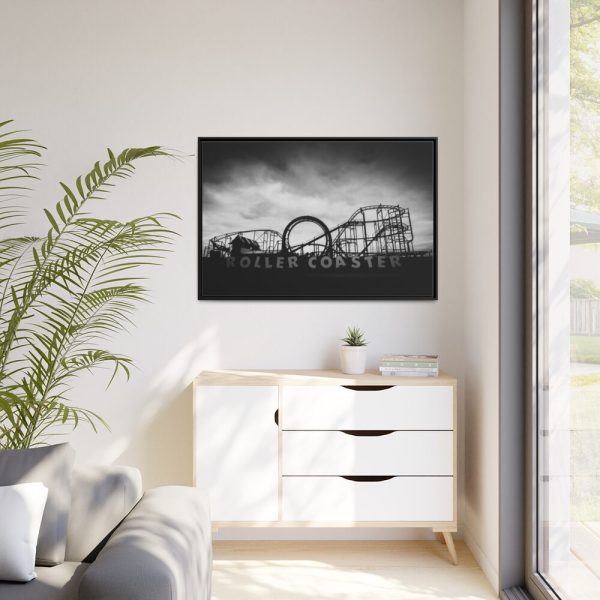 88289-328.jpg Amusement Park in Black and White Framed Canvas