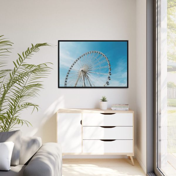88289-338.jpg Large Ferris Wheel Against a Blue Sky Framed Canvas