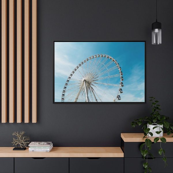 88289-339.jpg Large Ferris Wheel Against a Blue Sky Framed Canvas