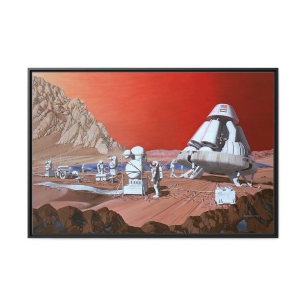 88289-366.jpg Mars Mission Illustrated by Les Bossinas Framed Canvas