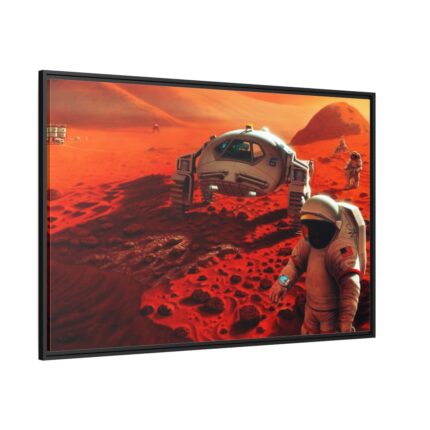 Humans on Mars Illustrated by Pat Rawlings Framed Canvas