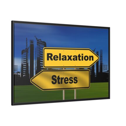 Relaxation vs Stress City Framed Canvas